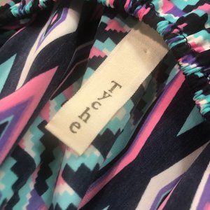 EUC Elastic Waist Dress - Patterned Open Back/Backless - Size Small